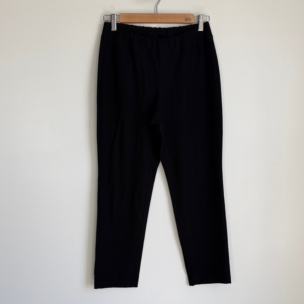 Eileen Fisher Pull On Stretch Crepe Pant in Black - PS